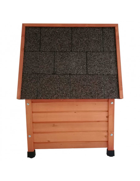 @Pet Cuccia per Gatti da Esterno 57x45x43 cm in Legno Marrone