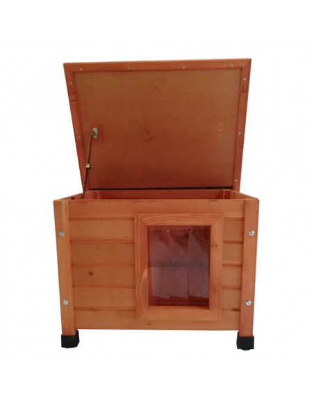 @Pet Casetta per Gatti da Esterno XL 68,5x54x51,5 cm Legno Marrone