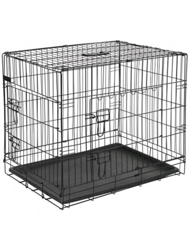 @Pet Gabbia Trasporto per Cani in Metallo 63x44x50,5 cm Nera 15001