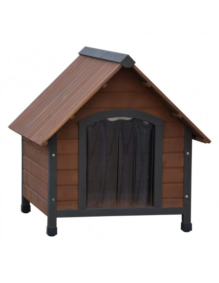 @Pet Cuccia per Cani Ingresso in Plastica Rustique Marrone 76x76x72 cm