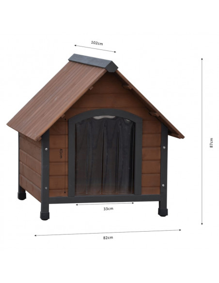 @Pet Cuccia per Cani Ingresso in Plastica Rustique Marrone 102x82x87cm