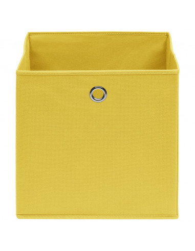 325225  Storage Boxes 10 pcs Non-woven Fabric 28x28x28 cm Yellow