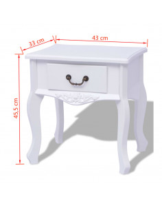 Armadietti da letto 2 pezzi MDF Bianco