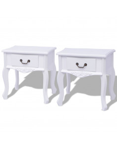 Armadietti da letto 2 pezzi MDF Bianco 2