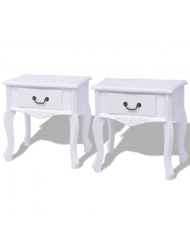 Armadietti da letto 2 pezzi MDF Bianco