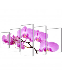 5 pz Set Stampa su Tela da Muro Orchidèa 200 x 100 cm