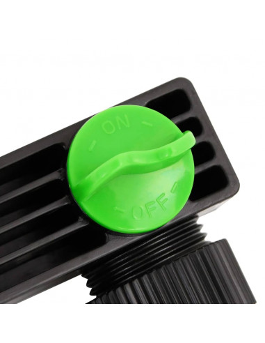 Adattatore Rubinetto a 4 Vie Verde e Nero 19,5x6x11 cm ABS e PP