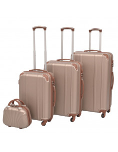 4 Pz. Set di Trolley Rigidi Color Champagne