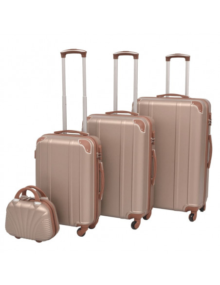 4 Pz. Set di Trolley Rigidi Color Champagne
