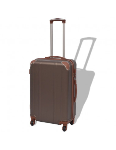 4 Pz. Set di Trolley Rigidi Color Caffè