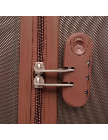 4 Pz. Set di Trolley Rigidi Color Caffè