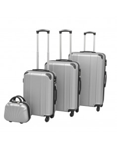 4 Pz. Set di Trolley Rigidi Argento