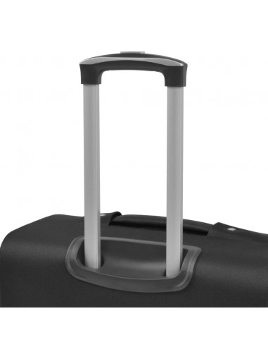 3 pz Set di Valigie Trolley Morbide Nere