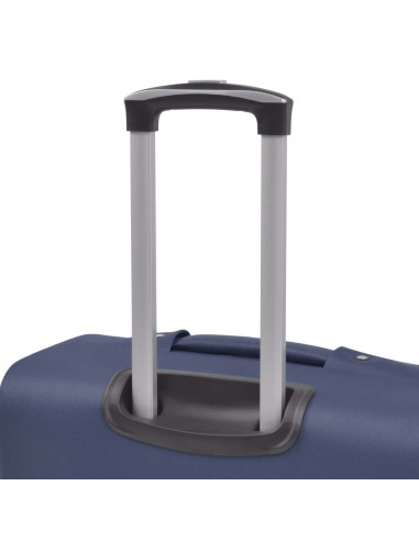 3 pz Set di Valigie Trolley Morbide Blu Marino
