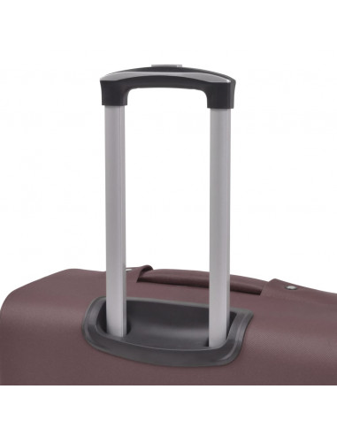 3 pz Set di Valigie Trolley Morbide Color Caffè