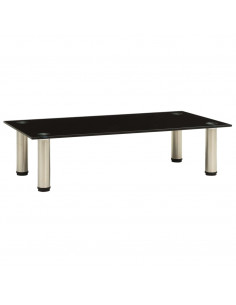 322761  TV Stand Black 60x35x17 cm Tempered Glass