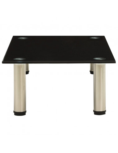322761  TV Stand Black 60x35x17 cm Tempered Glass