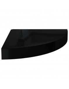 323891  Floating Corner Shelves 4 pcs High Gloss Black 25x25x3,8 cm MDF 2