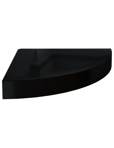 323891  Floating Corner Shelves 4 pcs High Gloss Black 25x25x3,8 cm MDF