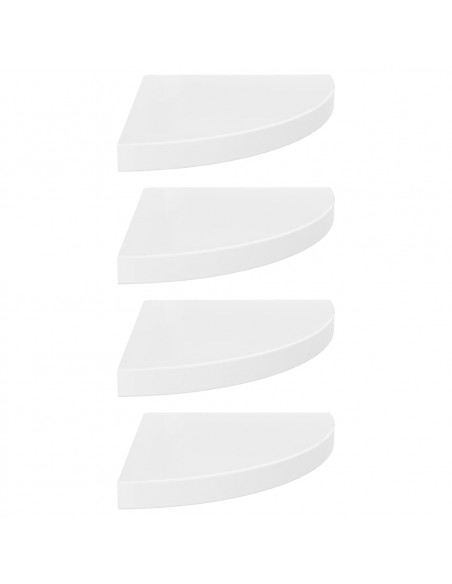 323909  Floating Corner Shelves 4 pcs High Gloss White 35x35x3,8 cm MDF