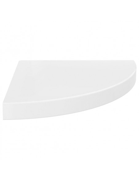 323909  Floating Corner Shelves 4 pcs High Gloss White 35x35x3,8 cm MDF