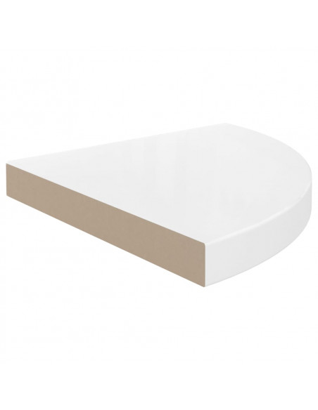 323909  Floating Corner Shelves 4 pcs High Gloss White 35x35x3,8 cm MDF
