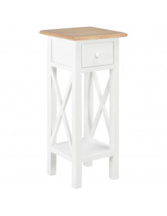 280057  Tavolino Laterale Bianco 27x27x65,5 cm in Legno