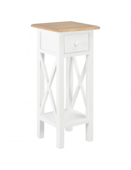280057  Tavolino Laterale Bianco 27x27x65,5 cm in Legno