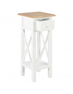 280057  Tavolino Laterale Bianco 27x27x65,5 cm in Legno 2