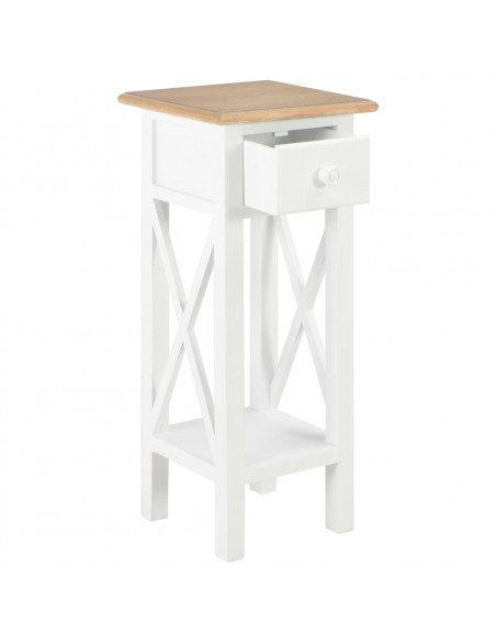 280057  Tavolino Laterale Bianco 27x27x65,5 cm in Legno