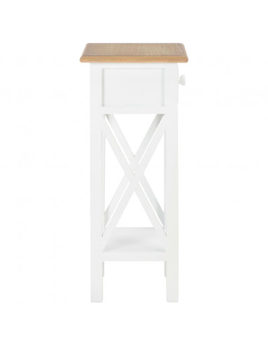 280057  Tavolino Laterale Bianco 27x27x65,5 cm in Legno