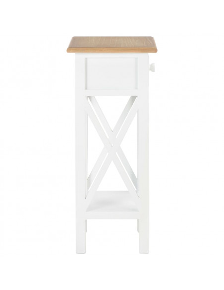 280057  Tavolino Laterale Bianco 27x27x65,5 cm in Legno