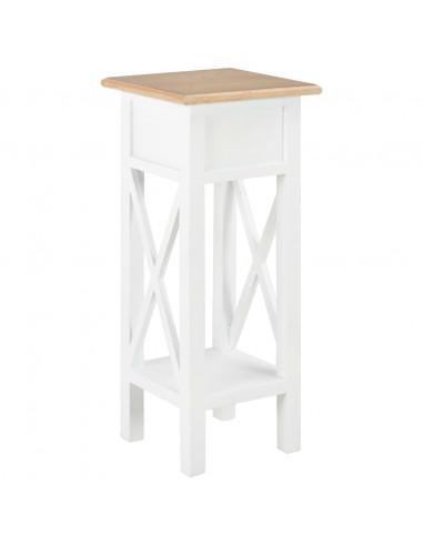 280057  Tavolino Laterale Bianco 27x27x65,5 cm in Legno