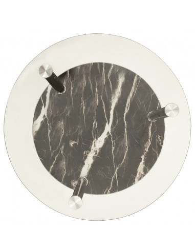 322789  2-Tier Side Table Transparent & Black 38 cm Tempered Glass