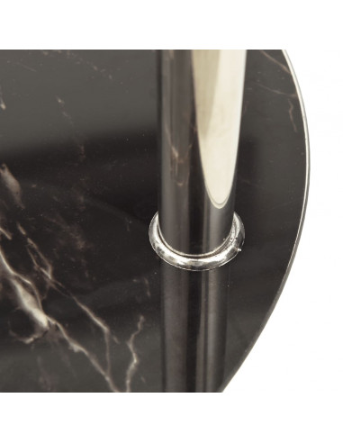 322789  2-Tier Side Table Transparent & Black 38 cm Tempered Glass