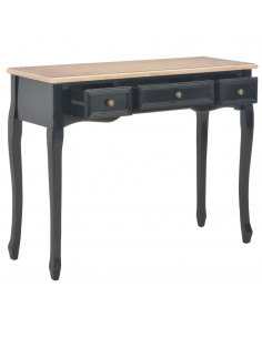 280046  Dressing Console Table with 3 Drawers Black 2