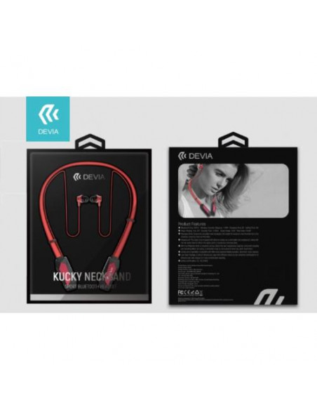 AURICOLARI DEVIA BLUETOOTH SPORT CON ARCHETTO MAGNETICO ROSSO