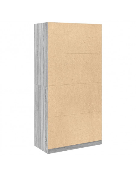 Armadio Grigio Sonoma 100x50x200 cm in Legno Multistrato