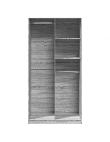 Armadio Grigio Sonoma 100x50x200 cm in Legno Multistrato