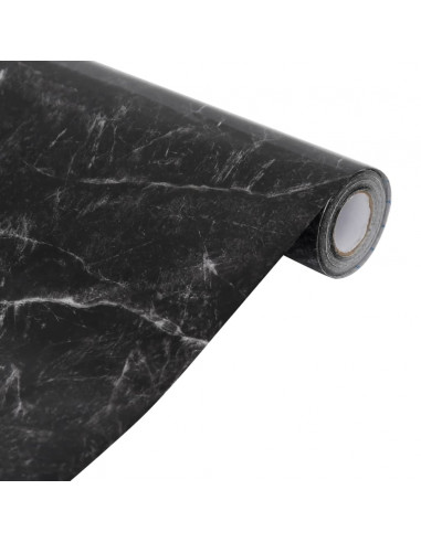 Adesivo per Mobili Autoadesivo Nero Marmoreo 90x500 cm in PVC