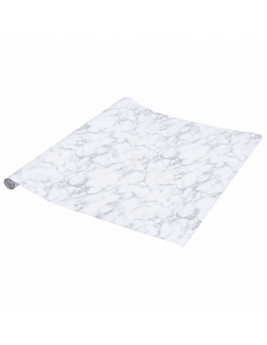 Adesivi per Mobili Autoadesivi Bianco Marmoreo 90x500 cm in PVC