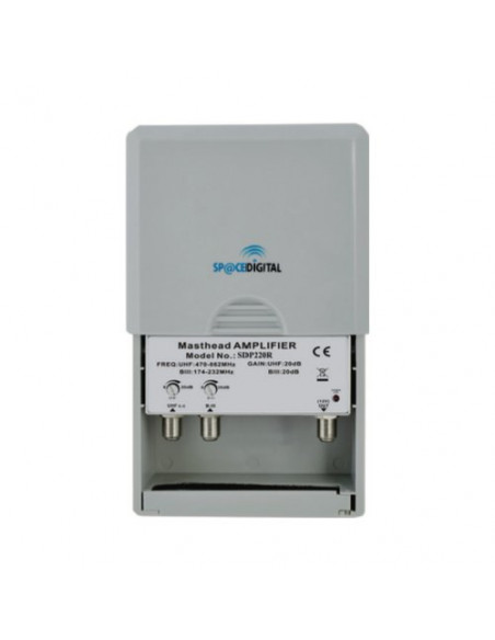 Amplificatore tv Corel SDP220R Da Palo 2In 1Out con Connettori F Grey