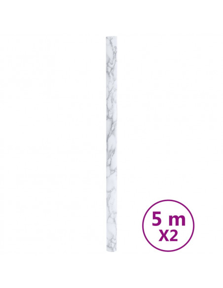 Adesivi per Mobili Autoadesivi Bianco Marmoreo 90x500 cm in PVC