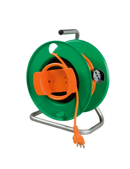 Avvolgicavo elettrico Poly Pool PP0719 1 Presa Arancio e Verde Arancio