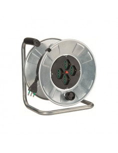 Avvolgicavo elettrico Fanton 14561 GOLIA METAL 4 Prese Zincato Zincato