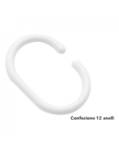 Anelli tenda doccia Gedy 1000210 Bianco Bianco