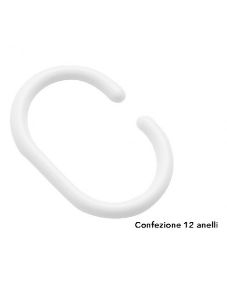 Anelli tenda doccia Gedy 1000210 Bianco Bianco