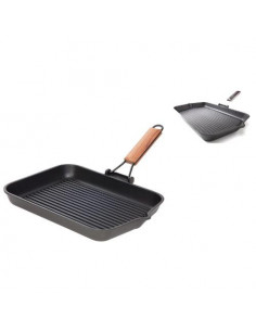 Bistecchiera Risoli 090 36T00 SAPORELLA Con Manico Legno Pieghevole Ne