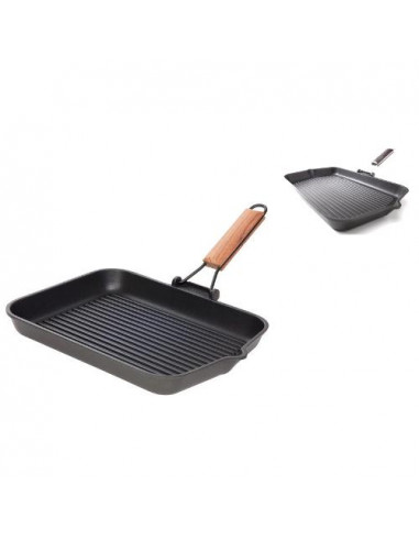 Bistecchiera Risoli 090 36T00 SAPORELLA Con Manico Legno Pieghevole Ne