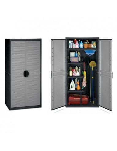 Armadio plastica Terry 1002205 JUMBO QBLACK 3900 Grigio e Nero Grigio